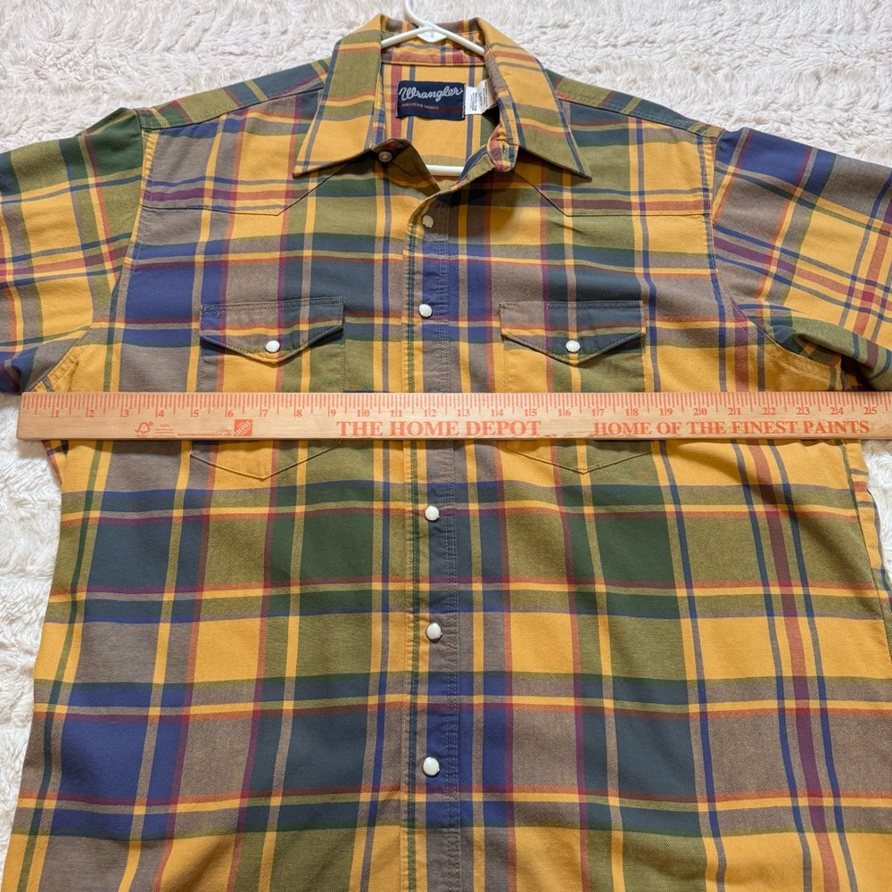Vintage Wrangler Pearl Snap Western Shirt | Plaid Short Sleeve | Men’s XL - Picture 5 of 5